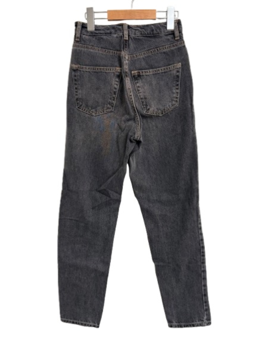 Topshop High-Rise Slim Taper "Mom" Jeans - Charcoal Wash - Picture 2 of 3